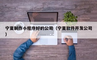 聊城宁夏制作小程序好的公司（宁夏软件开发公司）